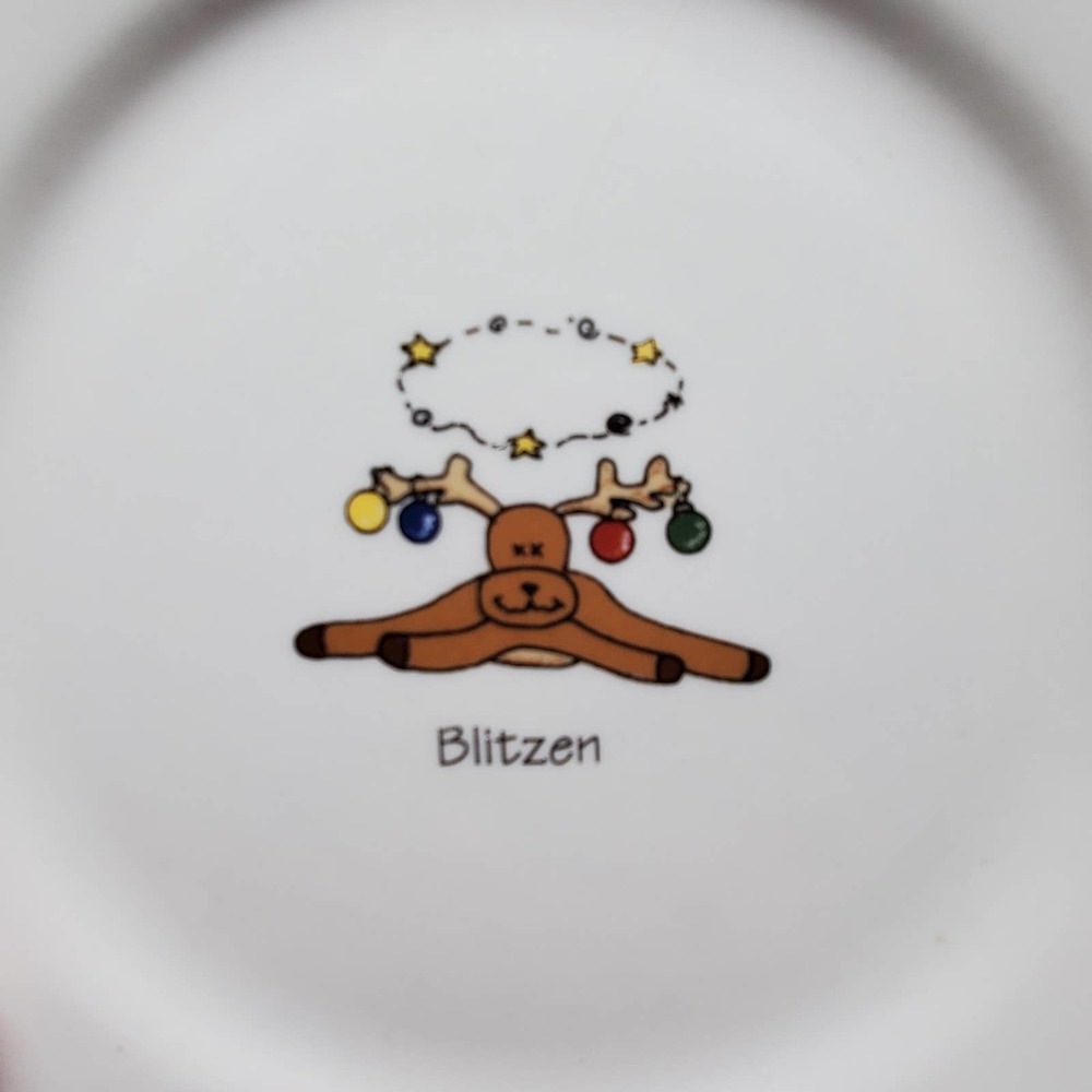 Reindeer plates LTD set of 4 Blizten Dasher Vixen Dancer holiday Christmas party